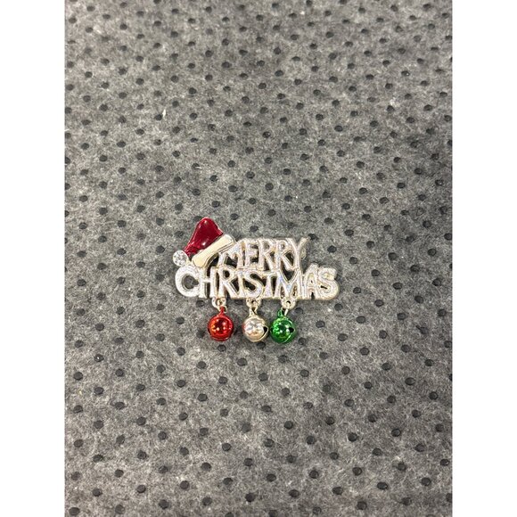 Vintage Christmas Pin Set W/ Teddy Bear Ornament Santa Cow & More  Brooches - Picture 10 of 15